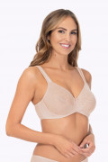 Powerlace seamless cup minimizer bra. Color: beige