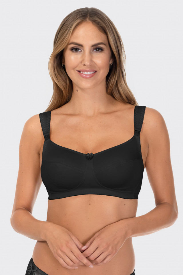 Cotton comfort nursing bra. Color: black