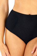 Tummy control mid-waist briefs. Color: black
