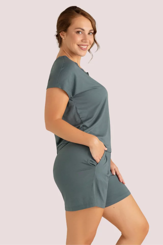 Nightwear Set with Shorts Monamise. Color: Dark Teal