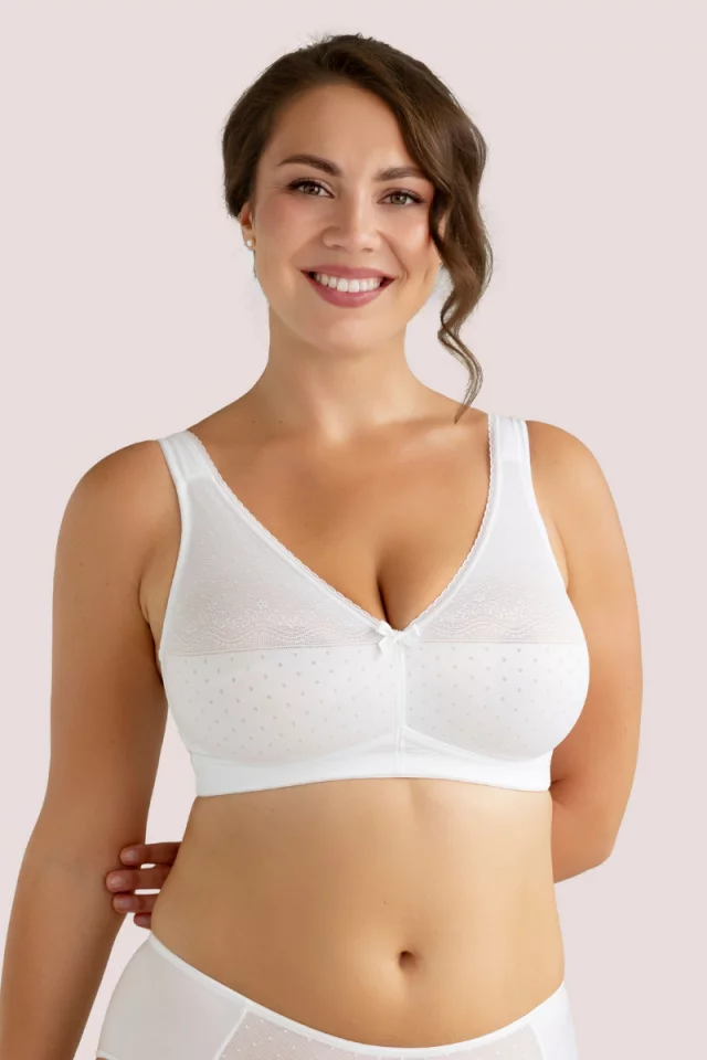 Supportive romantic dots bra Divine. Color: White