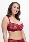 Delicate lace balconette bh Eliza. Color: garnet red Delicate lace balconette bh Eliza. Color: garnet red