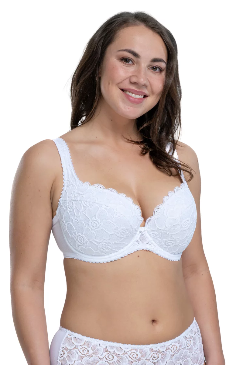Lace underwire padded bra Anette. Color: white