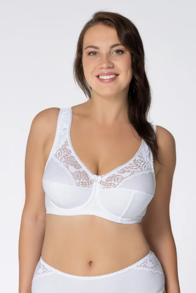 Soft comfort minimizer bra Galla. Color: white