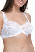 Lace Comfort Bra with Expressive Design. Color: White