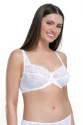 Lace Comfort Bra with Expressive Design. Color: White