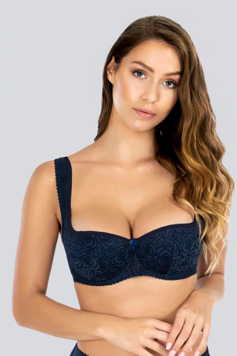 Padded balconette bh Annija. Color: navy blue Padded balconette bh Annija. Color: navy blue