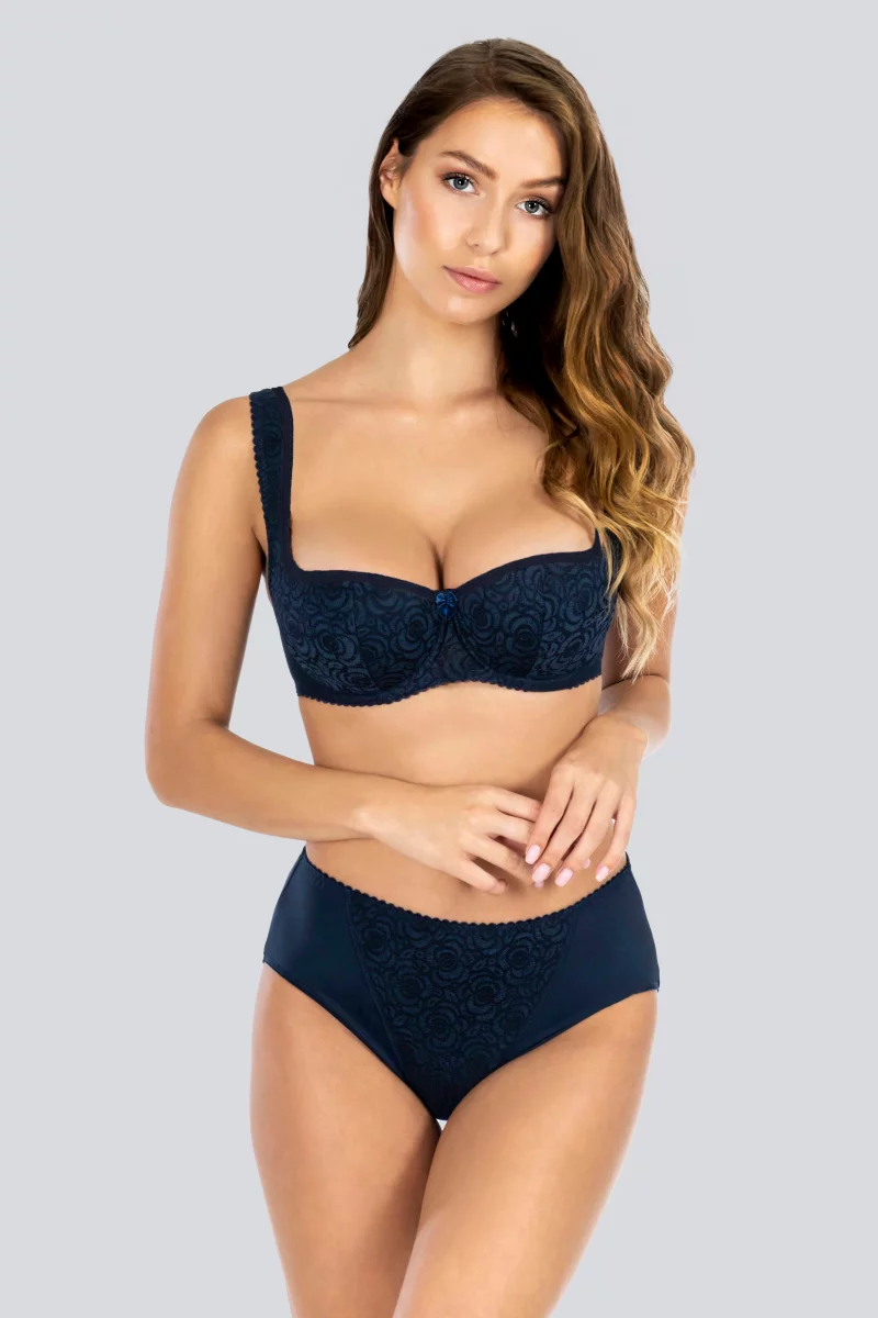 Padded balconette bh Annija. Color: navy blue Padded balconette bh Annija. Color: navy blue