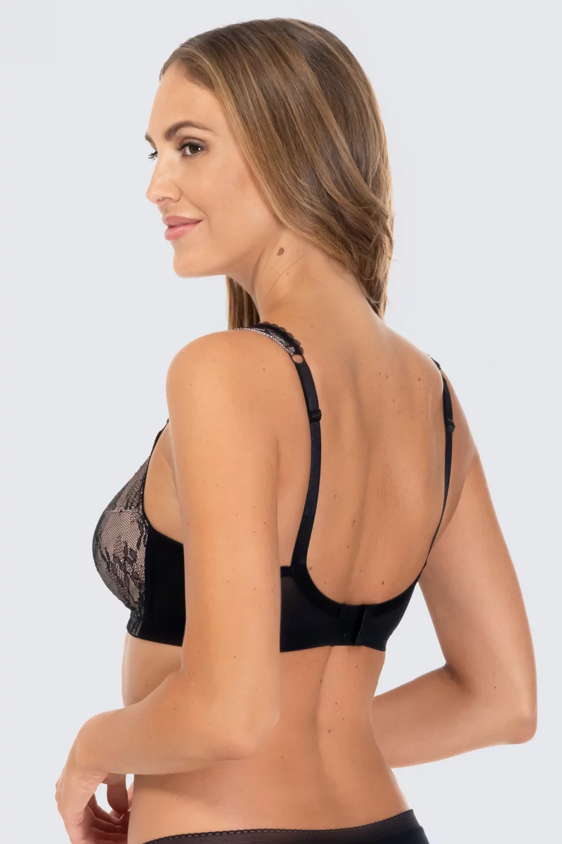 Smooth lace wireless nursing bra Laura. Color: black