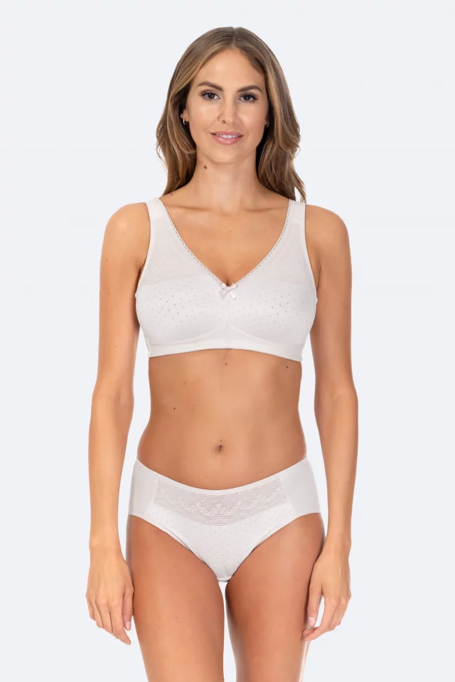 Supportive romantic dots bra Divine. Color: White
