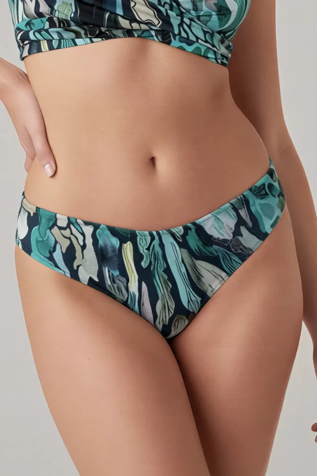Low-Rise Swim Bottoms. Color: dark grey
