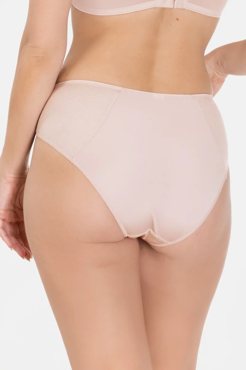 Jacquard mid-waist briefs Sofia. Color: beige