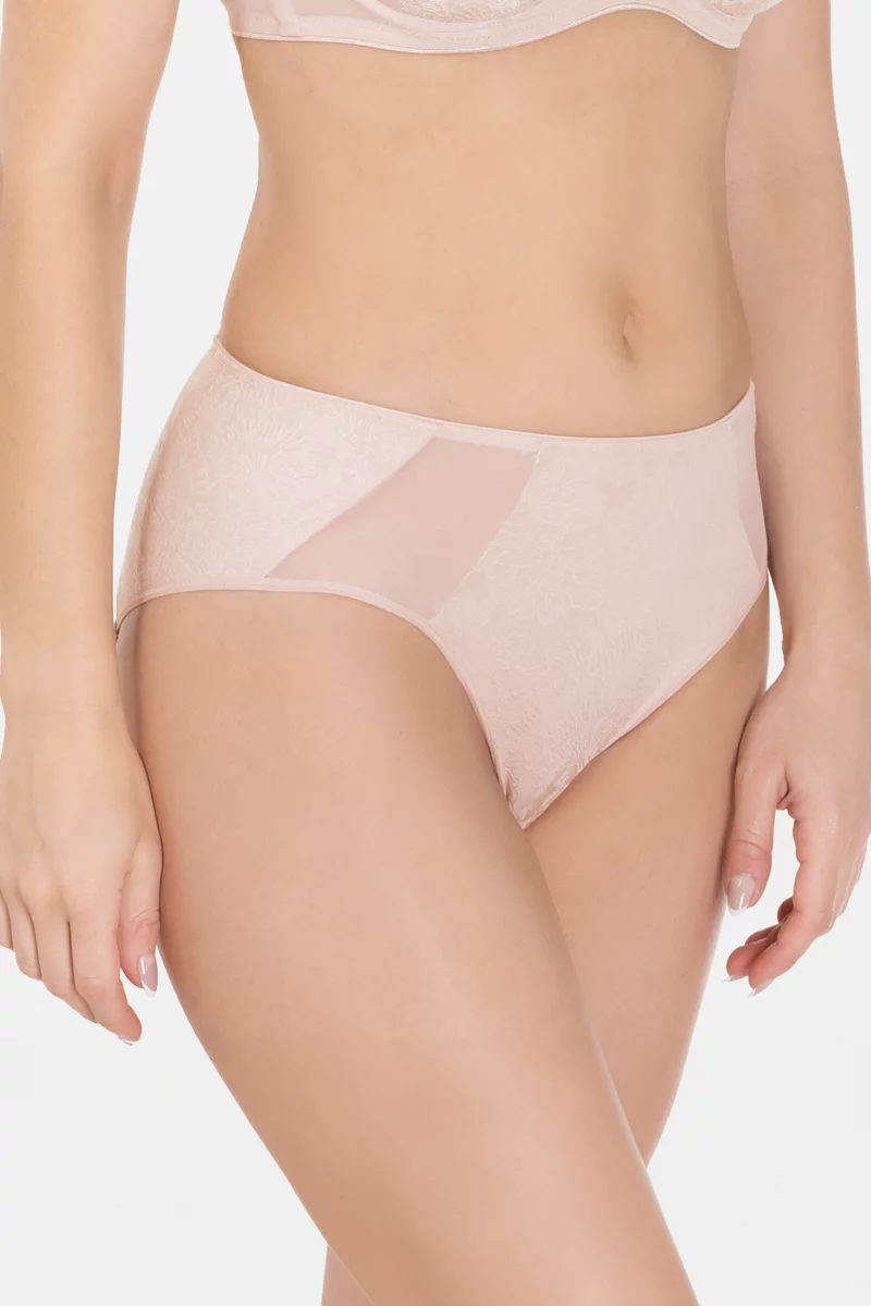 Jacquard mid-waist briefs Sofia. Color: beige