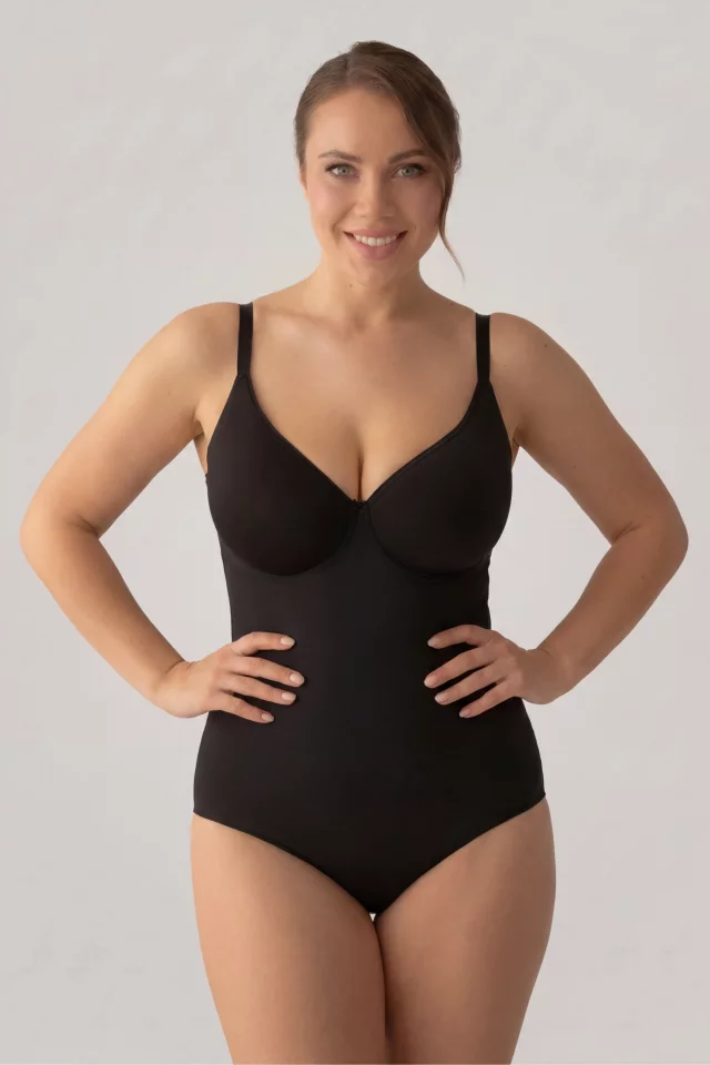 Smoothing Support Bodysuit True. Color: black