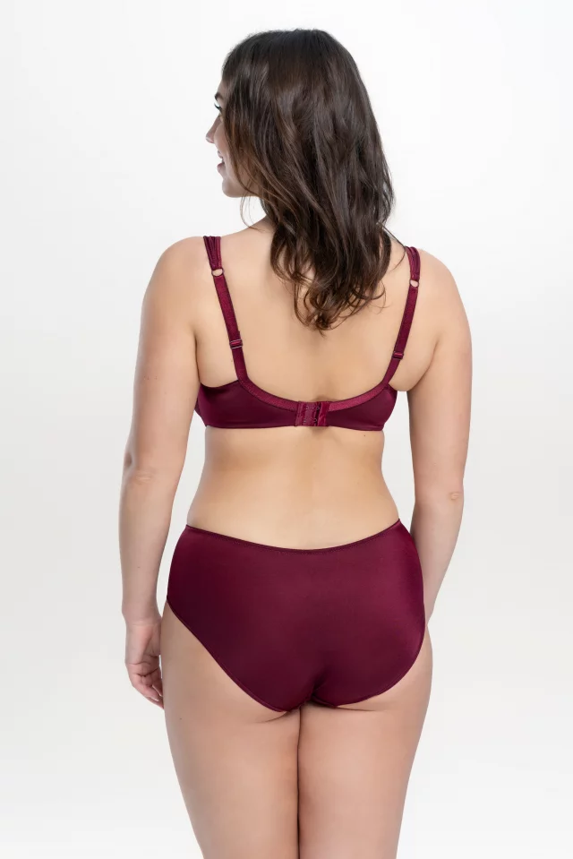 Midwaist briefs Grace. Color: bordeaux 