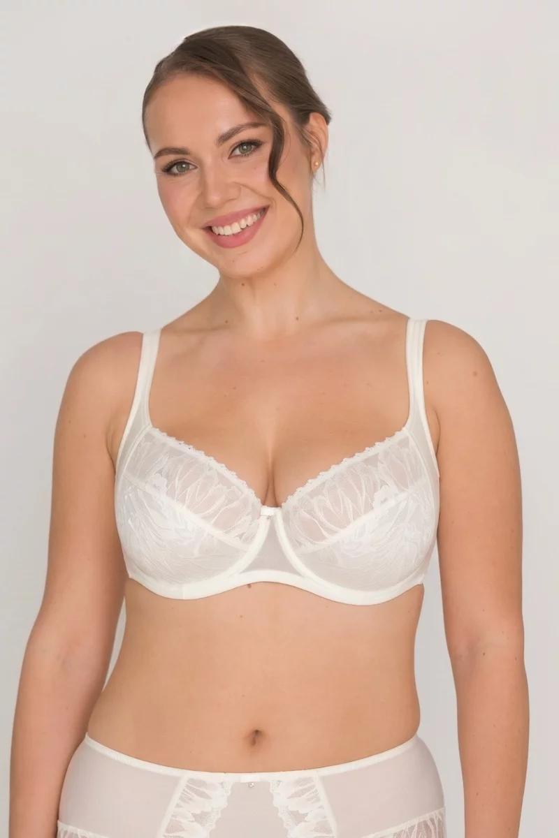 Side Support Bra with Cotton Lining. Color: ivory