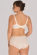 High-Waist Briefs with Lace. Color: Ivory