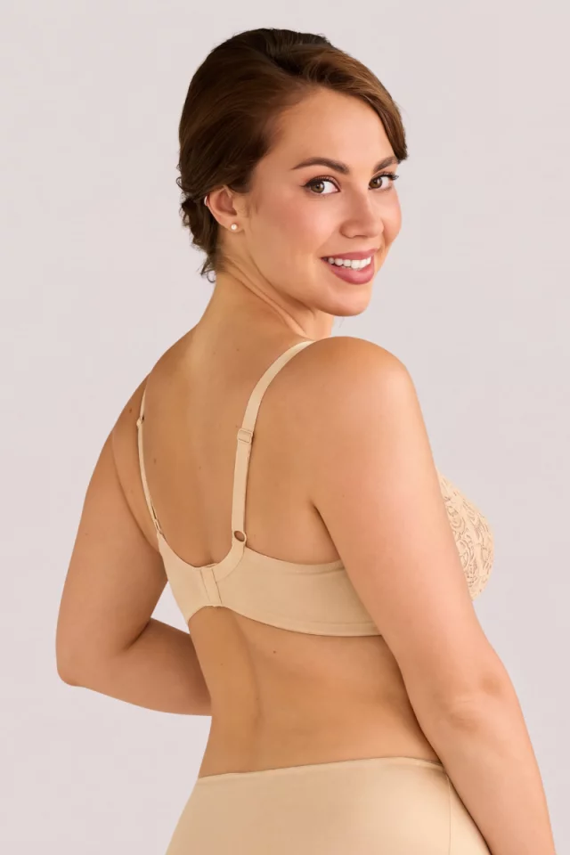 Supportive and Light Balconette Bra. Color: Beige