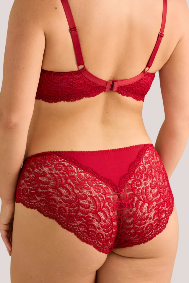 Expressive Softness Lace Shorts. Color: Red