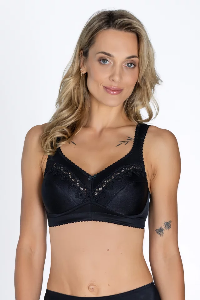 Simplex medvilninė liemenėlė Becky. Spalva: juoda