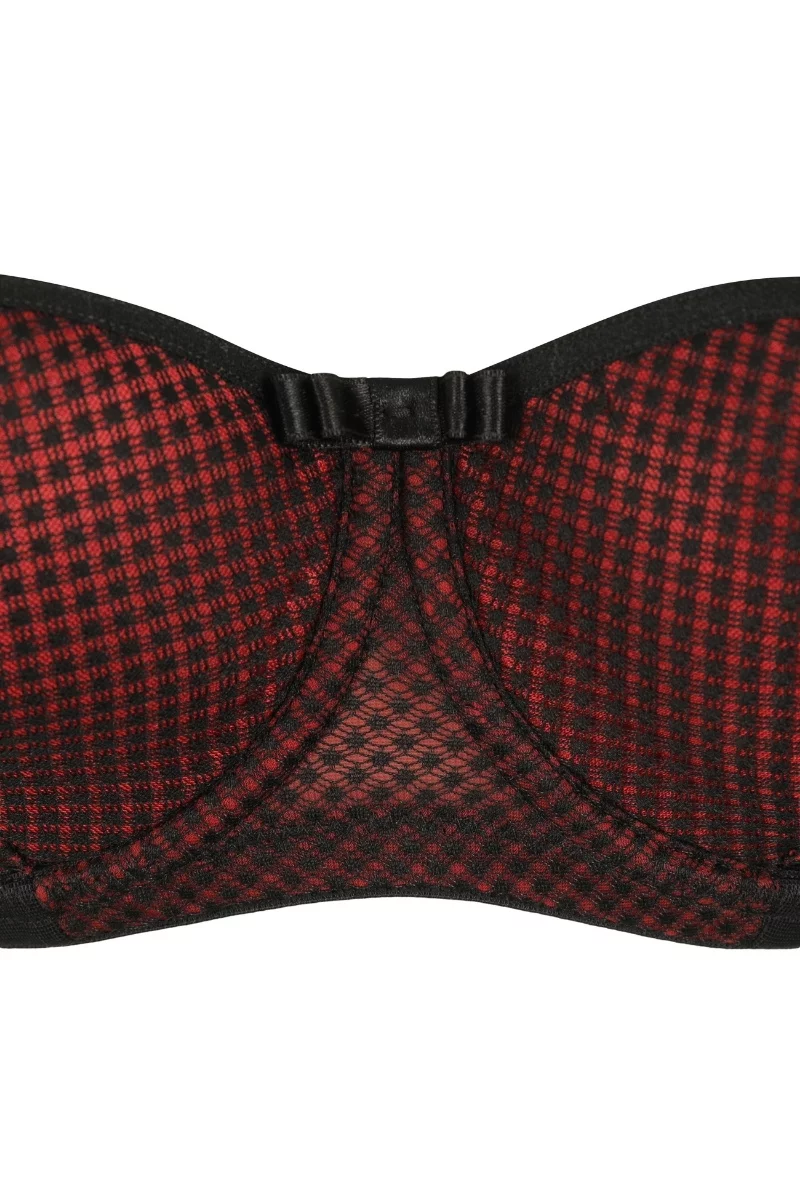 Padded balconette bra Kamila. Color: black/dark red Padded balconette bra Kamila. Color: black/dark red