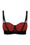 Padded balconette bra Kamila. Color: black/dark red Padded balconette bra Kamila. Color: black/dark red