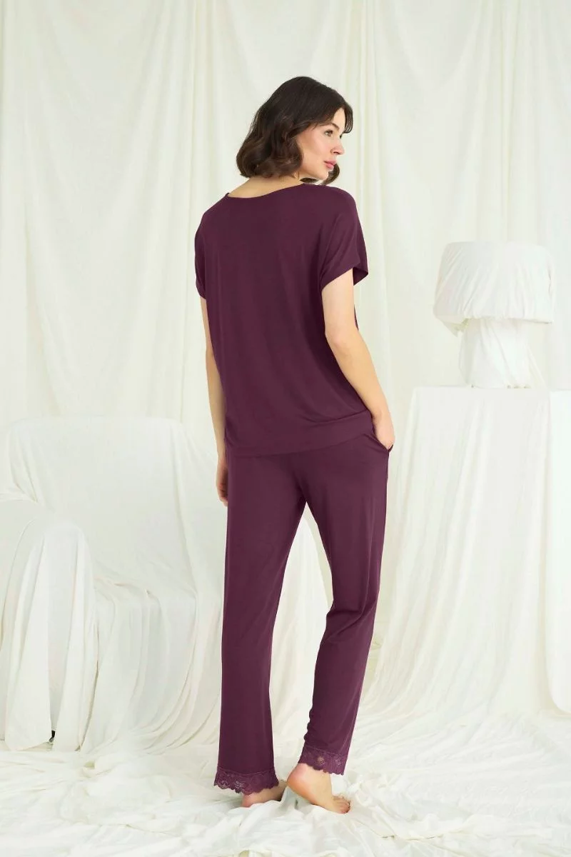 Pidžama Monamise. Krāsa: vīnsarkana