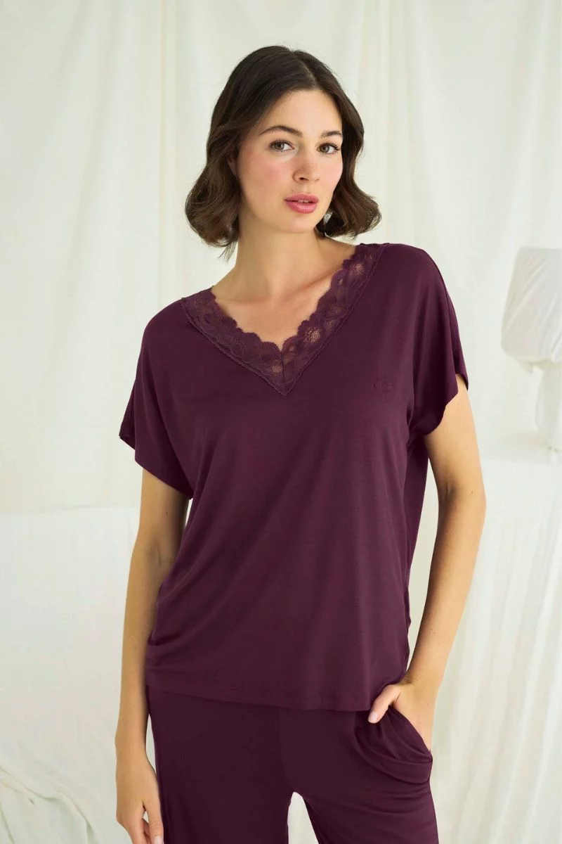 Pidžama Monamise. Krāsa: vīnsarkana