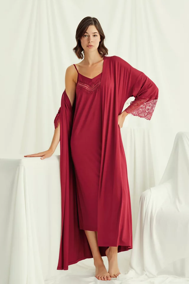 Nightwear set Monamise. Color: dark red