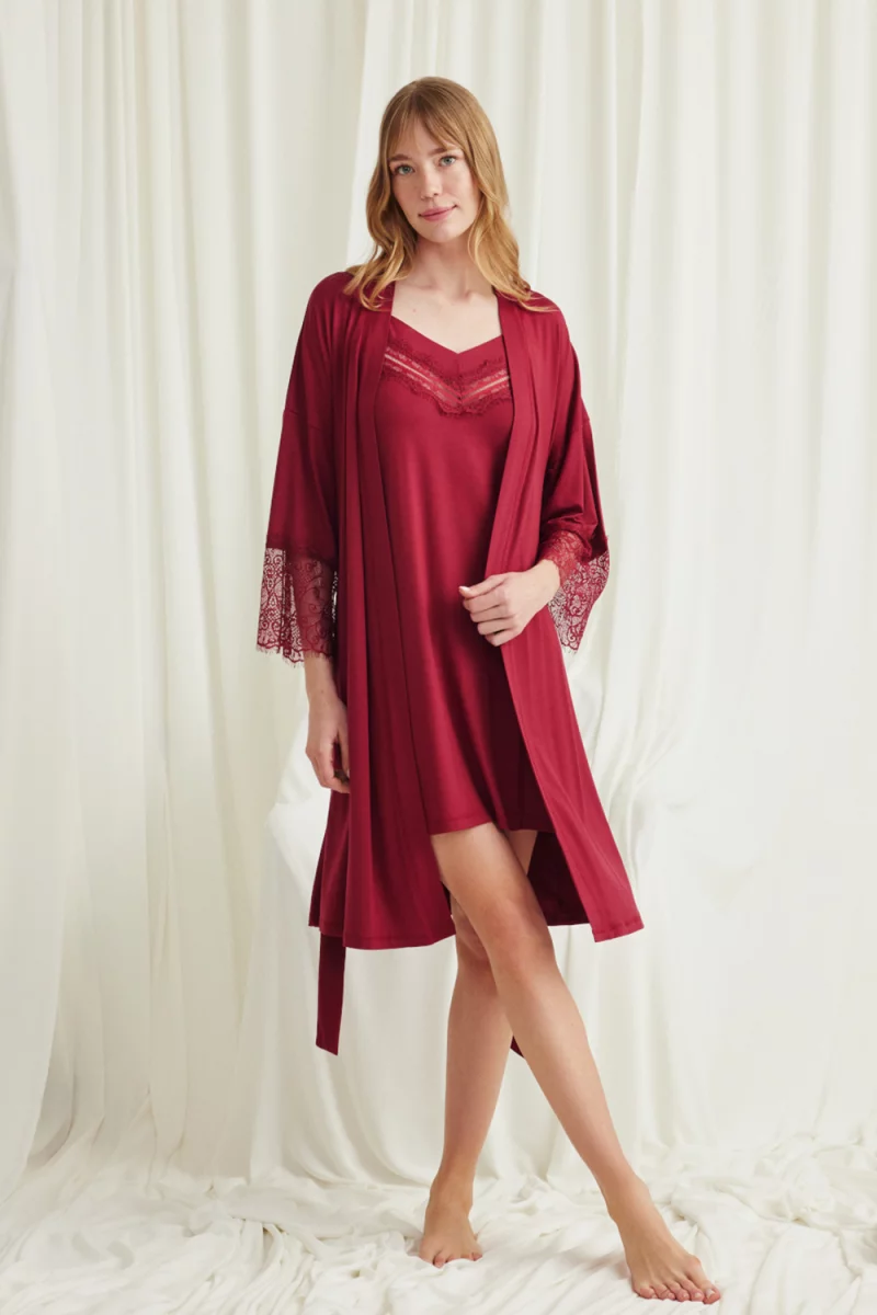 Nightwear set Monamise. Color: dark red