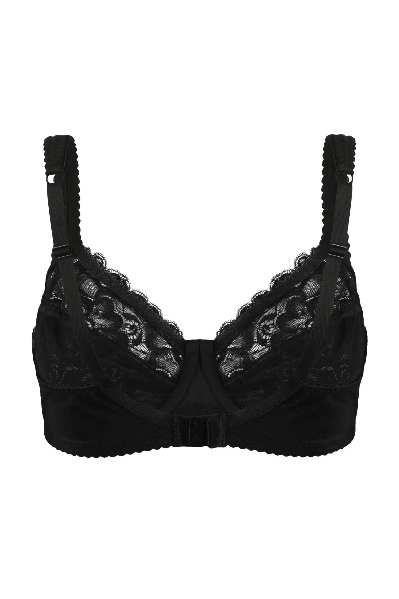 Floral lace support bra Anette. Color: black