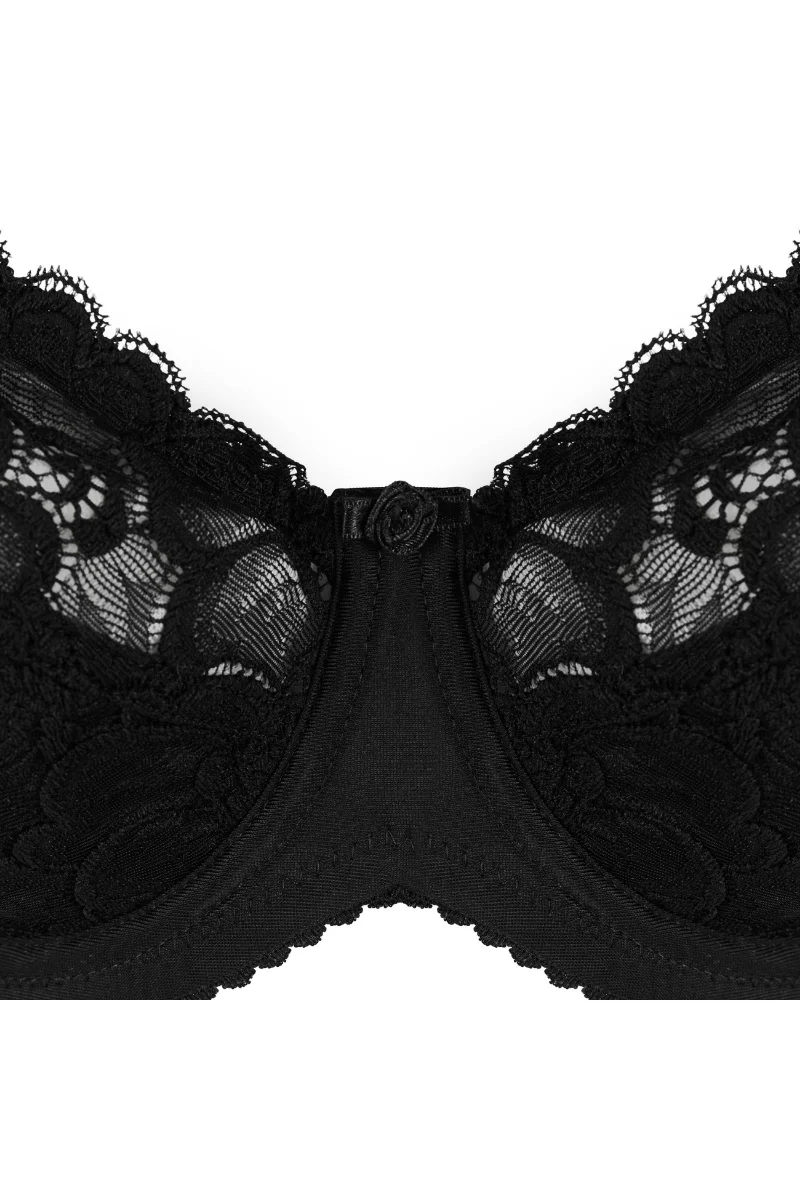 Floral lace support bra Anette. Color: black