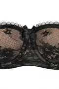 Delicate lace padded balconette bra Eliza. Color (70-110, F-H): black