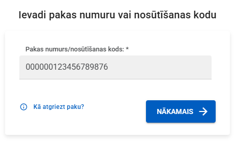Atgriešanas koda ievade SmartPosti