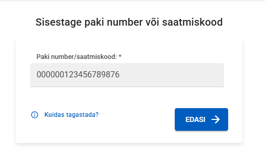 Tagastuskoodi sisestamine SmartPosti