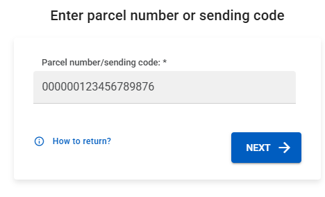 Entering return code in SmartPosti