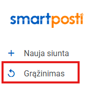 SmartPosti grąžinimo skyrius